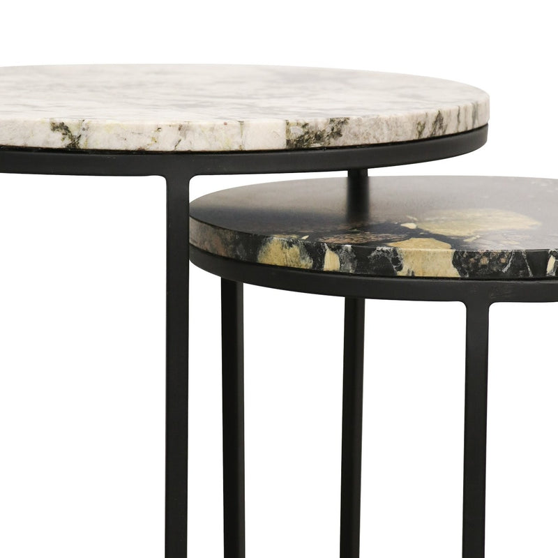 Monaco Nesting Side Table - Pebble/Alaska