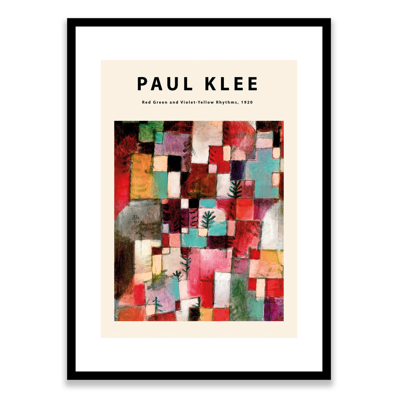 Paul Klee Red Green and Violet-yellow Rhythms 1920 Framed Print