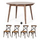 Reeves Dining Table 120 Rd (Deep Oak) - FLOOR MODEL + x4 Deep Oak Villa Chairs