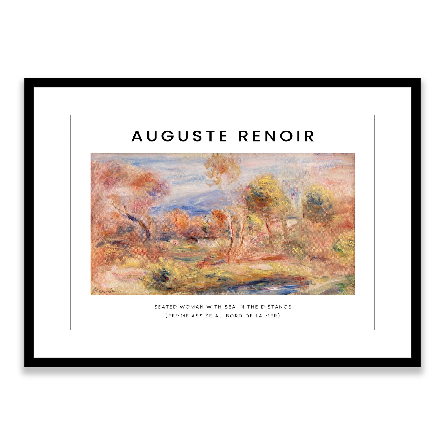 Renoir - Seated Woman with the Sea in the Distance Framed Print