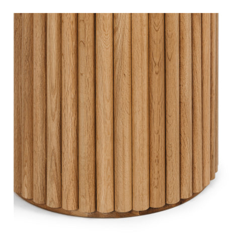 Rho Travertine Top Dining Table 120rd (Natural Oak Base)