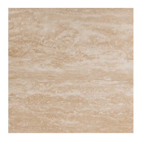 Rho Travertine Top Side Table 50rd (Natural Oak Base)