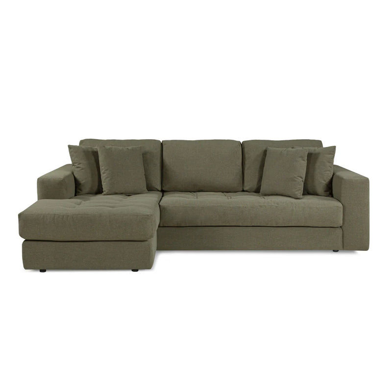 Hugo 3 Seater Chaise - Pesto