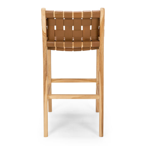 Indo Woven Highback Barstool Saddle
