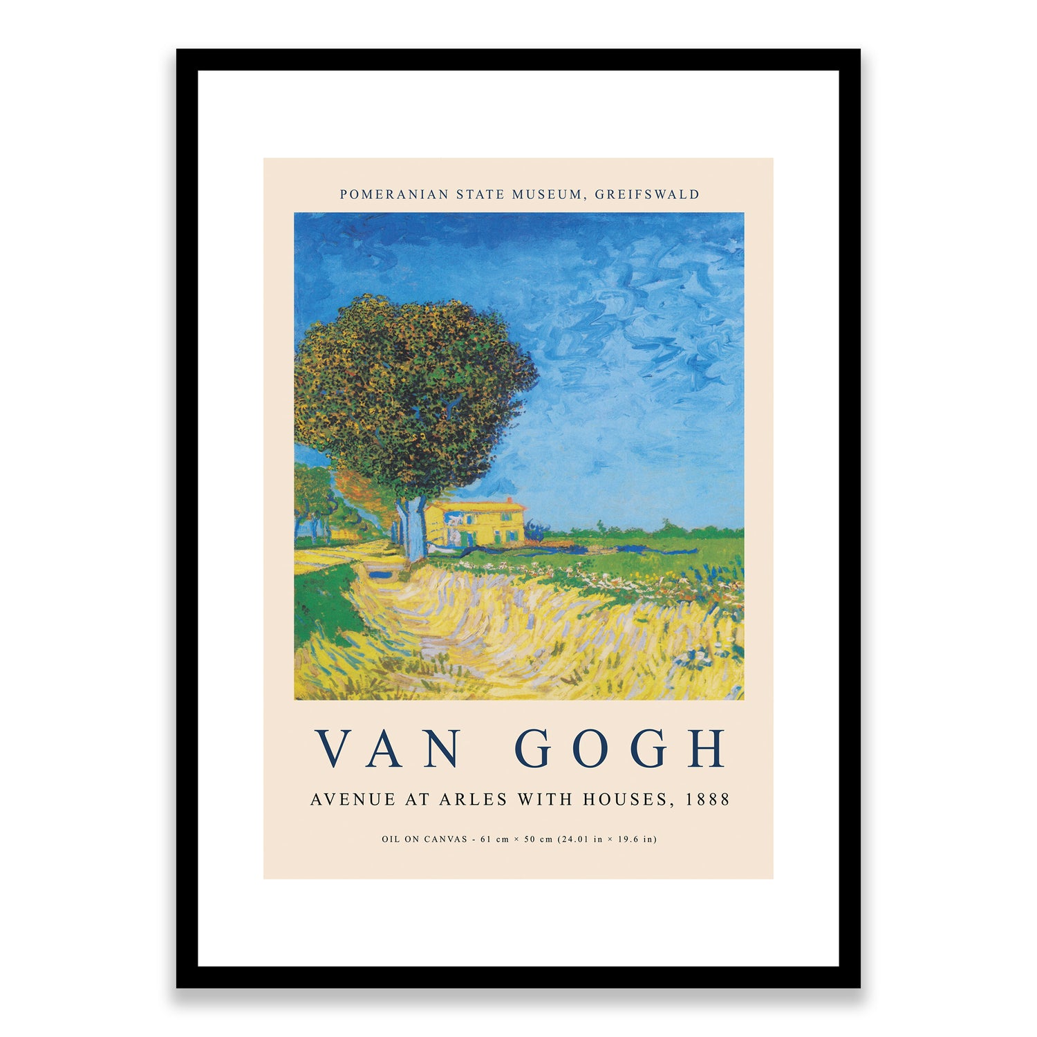 Van Gogh Avenue at Arles with Houses 1888 Framed Print