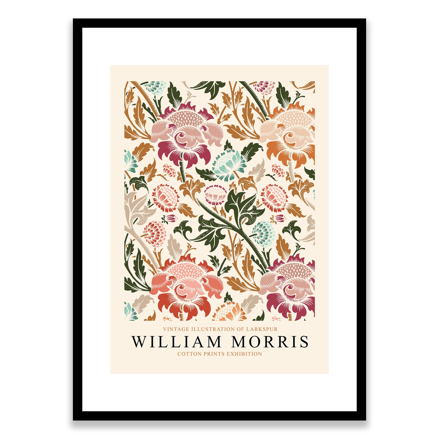 William Morris Vintage Illustration of Larkspur Framed Print