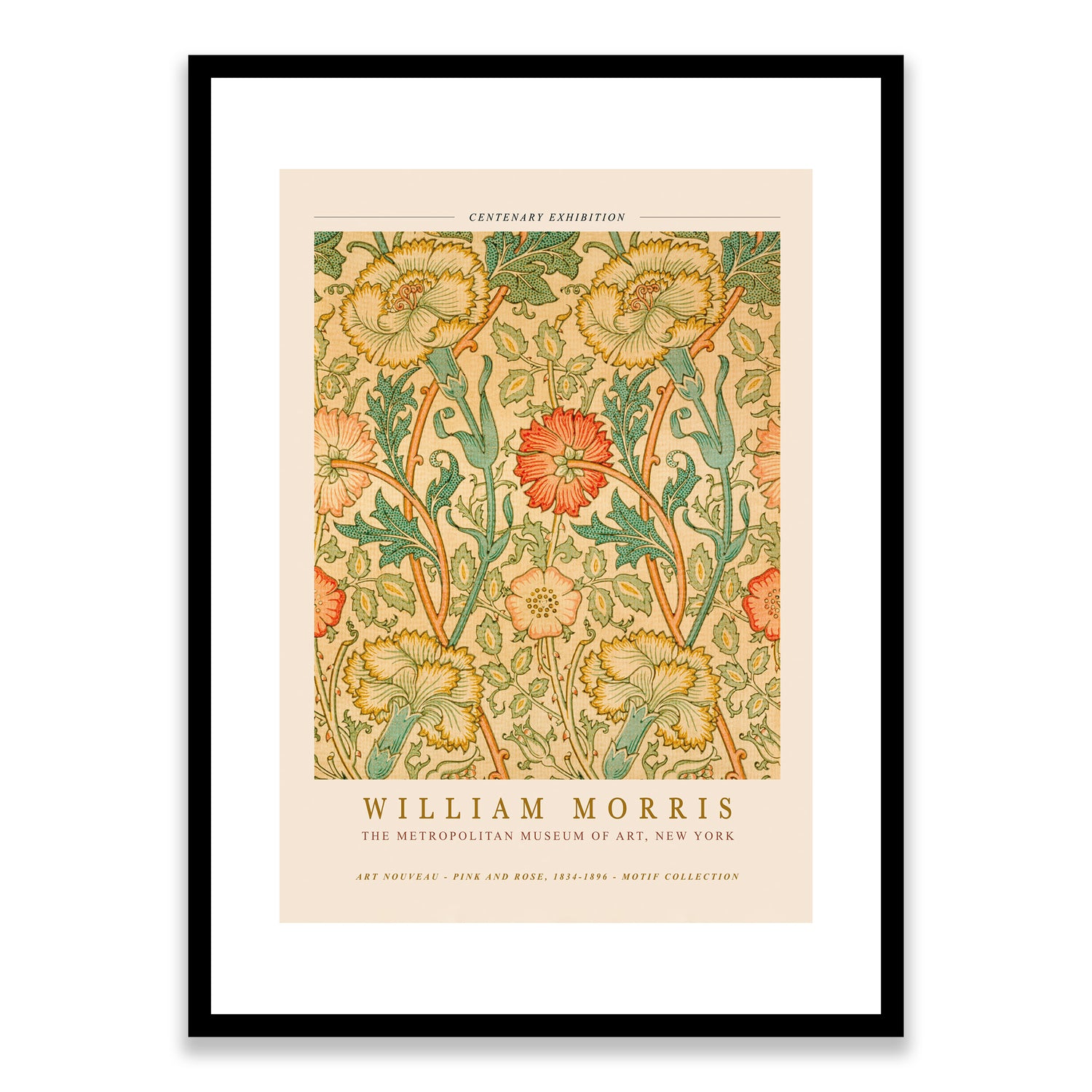 William Morris Pink and Rose Framed Print
