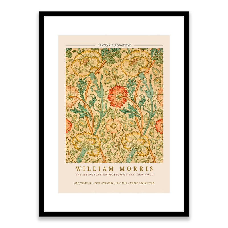 William Morris Pink and Rose Framed Print