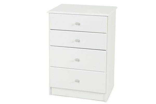 Kingston 4 Drawer Tallboy White | Hardings Furniture