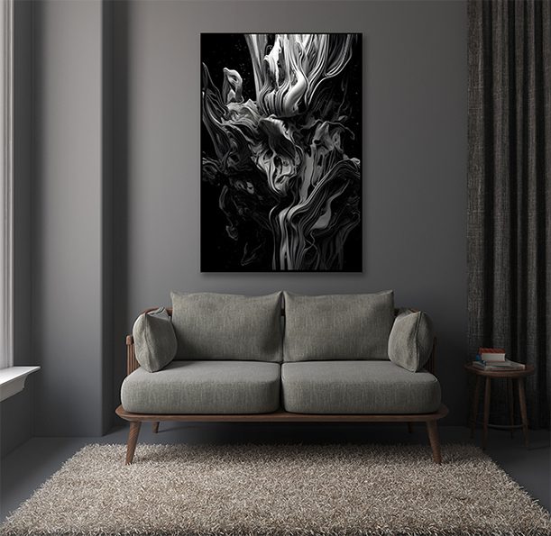 Black + White Abstract Framed Canvas | Hardings Furniture