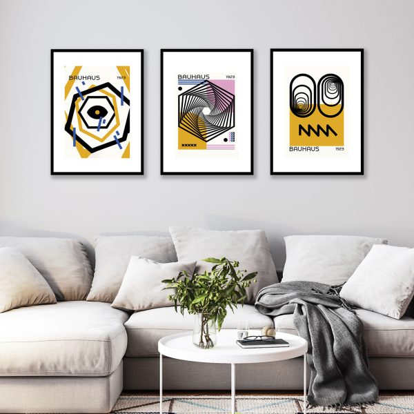 Bauhaus Abstract Set of Framed Prints | Hardings Furniture